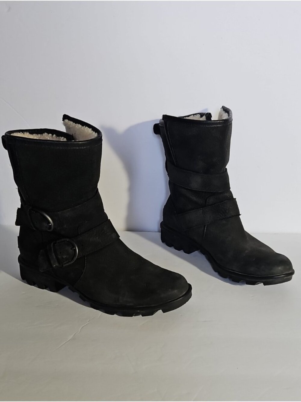 Sorel NL 3411 Waterproof Nubuck Phoenix Shearling Moto Boots